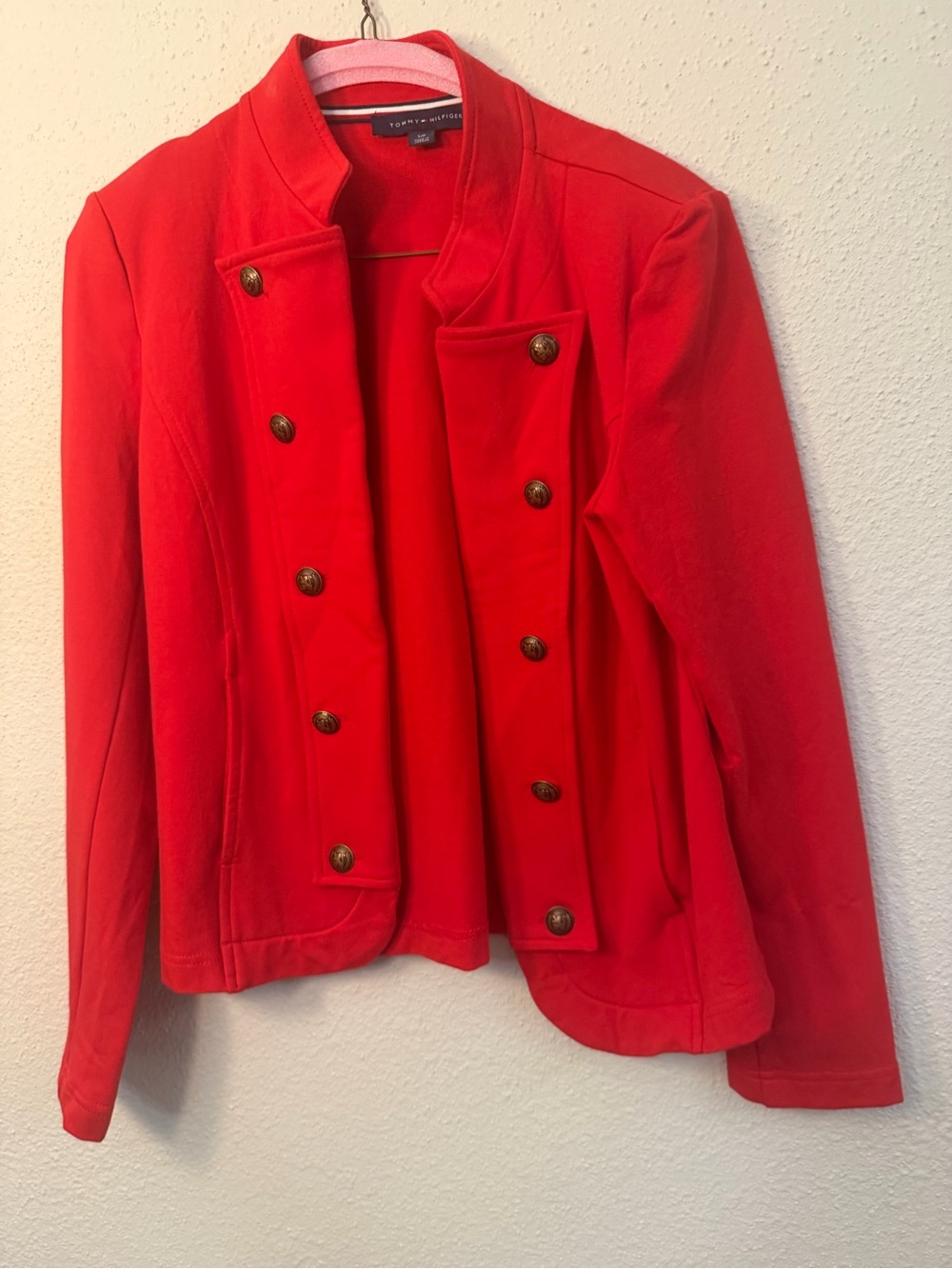 Tommy Hilfiger Red Double-Breasted Military Blazer - Picture 2 of 5